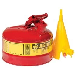 Justrite Type I Safety Can With Funnel 2.5 Gal, Red