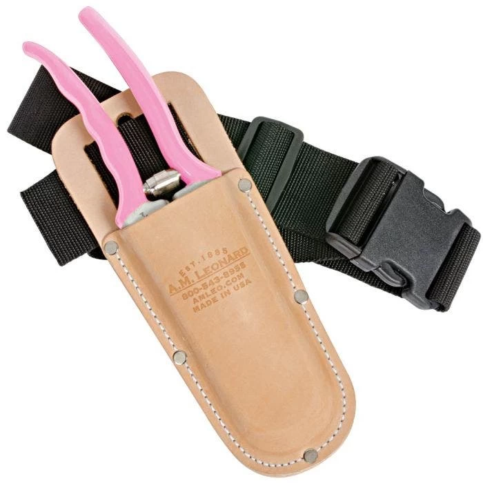 Leonard Pink Traditional Bypass Pruner With Sheath And Belt 2 Leonard Pink Traditional Bypass Pruner With Sheath And Belt - Image 2