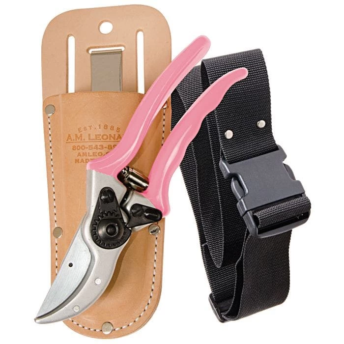 Leonard Pink Traditional Bypass Pruner With Sheath And Belt 1 Leonard Pink Traditional Bypass Pruner With Sheath And Belt