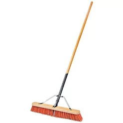 Leonard Fine-Bristle Push Broom, 24-Inch Wide Block