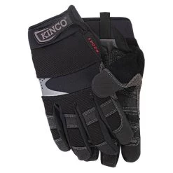 Kincopro Black And Gray Suede Gloves