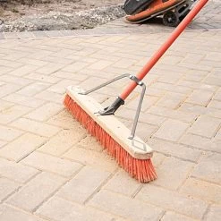 Leonard Fine-Bristle Push Broom, 24-Inch Wide Block With Steel Handle -Garden-Tools 2824 4