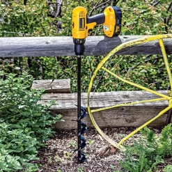 Auger, 3in Diameter, 1/2 Hex Drive, 24in With 12 In Flight -Garden-Tools 324h 3