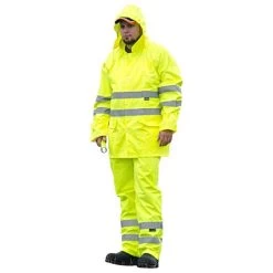 Majestic Hi-Vis High-Visibility Class III Rainwear Jacket, 3XL