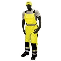 Hi-Viz Waterproof Bibs, Black Knees And Cuff, 5X-Large