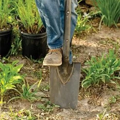 Leonard Full Strap Diamond Point Spade With Straight Handle And Rubber Foot Pad -Garden-Tools a13d 5 2