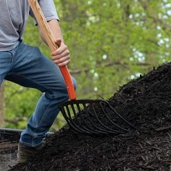 Leonard 10-Tine Forged Steel Scoop Fork With 48-Inch Straight Handle -Garden-Tools amf10l 4 1