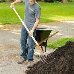 Leonard 6-Tine Forged Steel Manure Fork With 54-Inch Straight Handle -Garden-Tools amf6 4