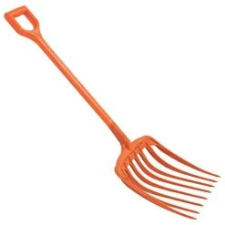 Poly Mulching Fork With D-Grip Handle By A.M. Leonard, 8 Tine, 15in Scoop X 44in Length, Lifetime Warranty