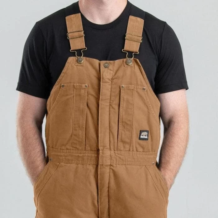 BERNE Original Washed Insulated Bib Overalls Brown 4X Large Tall 2 BERNE Original Washed Insulated Bib Overalls Brown 4X Large Tall - Image 2