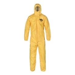 Chemical Protective Coveralls With Attached Hood Yellow