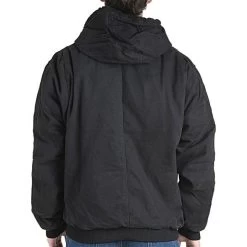 BERNE Original Washed Hooded Jackets, Black, Size Large -Garden-Tools hj375bkr440 2