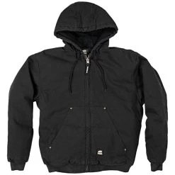 BERNE Original Washed Hooded Jackets, Black, Size Extra Large