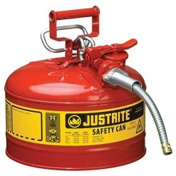 Justrite Type II Accuflow Safety Can, 2.5 Gal, Red