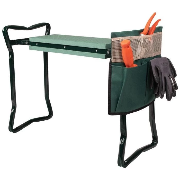 Green Garden Kneeler And Bench With Pouch 2 Green Garden Kneeler And Bench With Pouch - Image 2