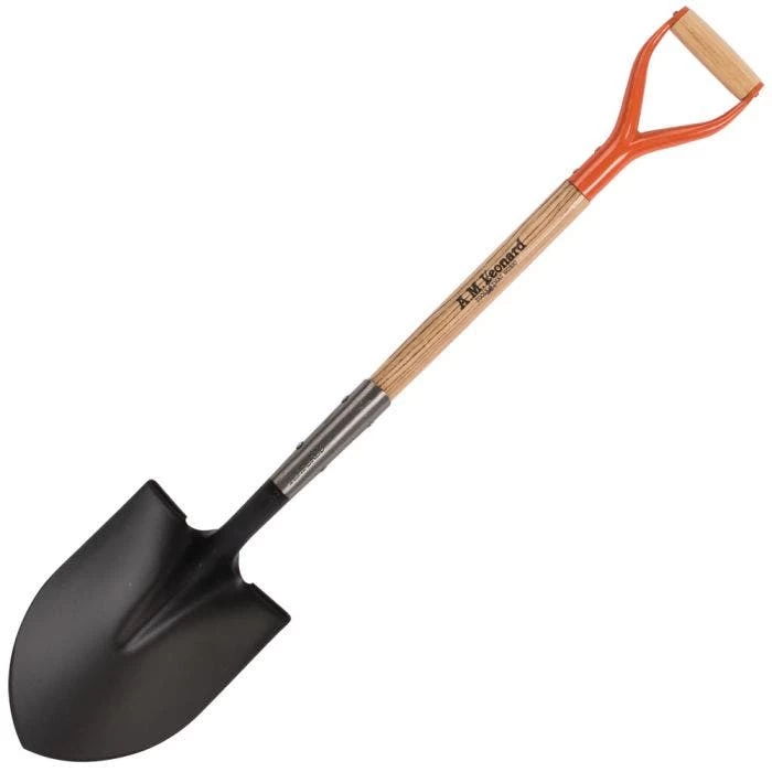 Leonard Round Point, Open Back Shovel W/ D-Grip Handle 1 Leonard Round Point, Open Back Shovel W/ D-Grip Handle
