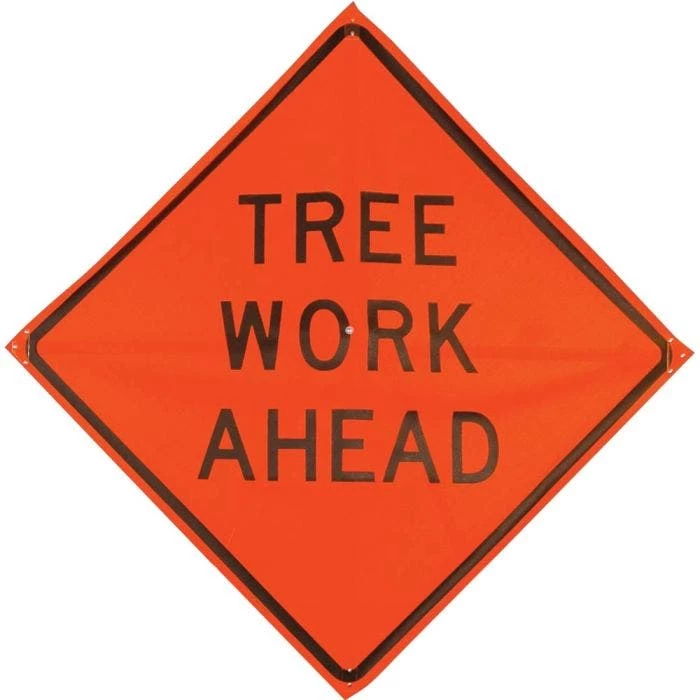 Roll Up 36in Non Reflective Mesh Safety Sign: Tree Work Ahead 1 Roll Up 36in Non Reflective Mesh Safety Sign: Tree Work Ahead