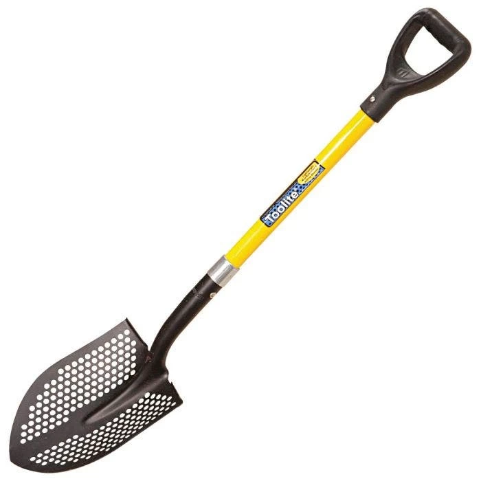 Toolite Round Point Shovel Perforated Blade With Fiberglass D Grip Handle 1 Toolite Round Point Shovel Perforated Blade With Fiberglass D Grip Handle