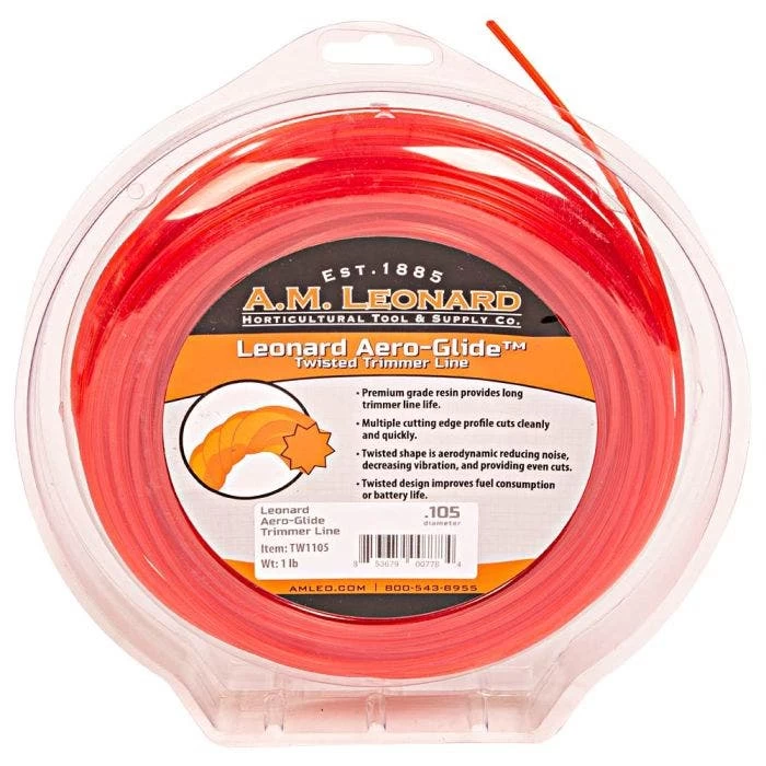 Leonard Aero-Glide Twisted Trimmer Line, .105-Inch Diameter, 1-Pound Donut 1 Leonard Aero-Glide Twisted Trimmer Line, .105-Inch Diameter, 1-Pound Donut
