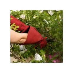 West County Thorn-Proof Unisex Rose Suede Gloves, Ruby Red With Olive Palms -Garden-Tools vp 054 3